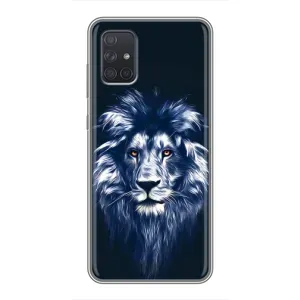 Чехол со Львом для Samsung Galaxy A71 (A715) (VPrint) (Синий Лев)
