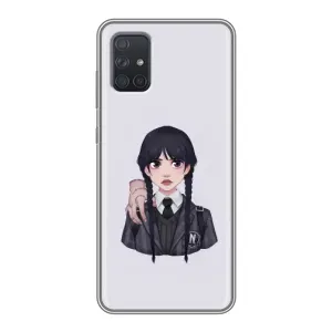 Чехлы Венсдей на Samsung Galaxy A71 (A715) Уэнсдей (AlphaPrint) (Уэнздей и Вещь)