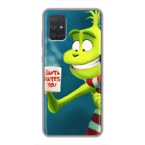 Рождественские Чехлы для Samsung Galaxy A71 (A715) (VPrint) (Зеленый Гринч)