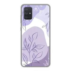 Силконовий чохол з принтом в квітах на Samsung Galaxy A72 (Фіолетове листя абстракція)