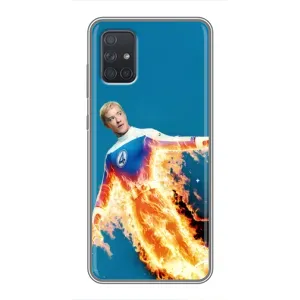 Чехол с принтом Фантастическая четверка для Samsung Galaxy A72 (Человек-факел в огне)