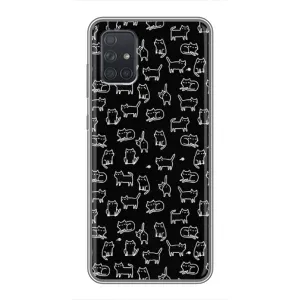 Чехол с принтом для Samsung Galaxy A72 (AlphaPrint) Модные коты (Меленькие котики)