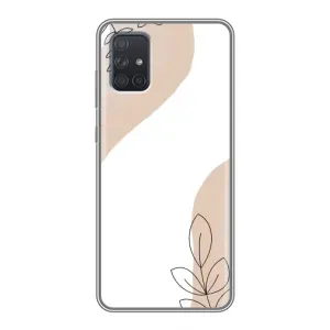 Силконовий чохол з принтом в квітах на Samsung Galaxy A72 (Нюдова гілочка абстракція)