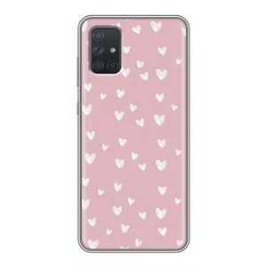 Чохол з розовим принтом для Samsung Galaxy A72 (Сердечки на рожевому)