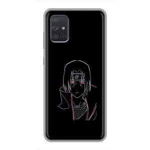 Чехлы на тему: Итачи Учиха для Samsung Galaxy A72 (AlphaPrint) (силуэт Итачи)