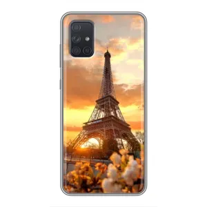 Чехол Эйфелева Башня для Samsung Galaxy A72 - (AlphaPrint) (Солнечная башня)