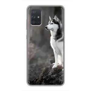 Чехол с Хаски для Samsung Galaxy A72 - (AlphaPrint) (Верный пес)