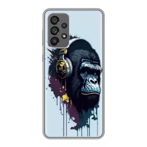 Чохол з Мавпами Samsung Galaxy A73 (5G) - (AlphaPrint) (Горила в навушниках)