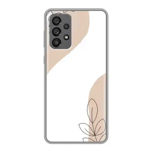 Силконовий чохол з принтом в квітах на Samsung Galaxy A73 (5G) (Нюдова гілочка абстракція)