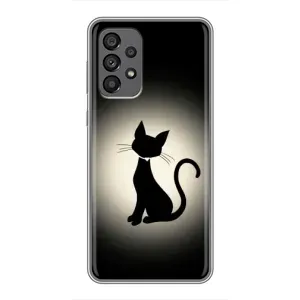 Чохол з принтом для Samsung Galaxy A73 (5G) (AlphaPrint) Модні коти (Силует котика)