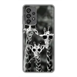 Силіконовий чохол з КАРТИНКАМИ літо для Samsung Galaxy A73 (5G) (AlphaPrint) (Жирафи в окулярах)