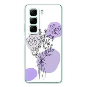 Силконовий чохол з принтом в квітах на Samsung Galaxy F36 (Букет фіолетова абстракція)
