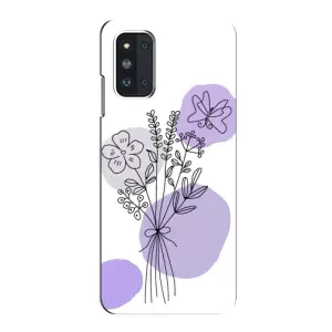 Силконовий чохол з принтом в квітах на Samsung Galaxy F52 5G (E526) (Букет фіолетова абстракція)