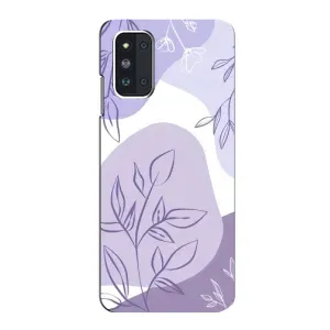 Силконовий чохол з принтом в квітах на Samsung Galaxy F52 5G (E526) (Фіолетове листя абстракція)