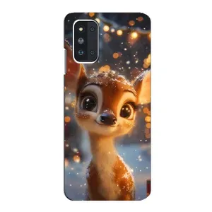 Яскравий чохол для Samsung Galaxy F52 5G (E526) з Зимові Оленята (Оленятко серед гірлянд)