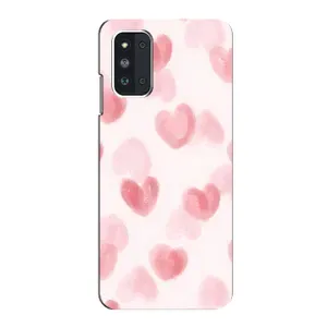 Чохол з розовим принтом для Samsung Galaxy F52 5G (E526) (Рожеві сердечки)