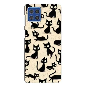Чехол с рисунком кот на Samsung Galaxy F62 (Черные коты)