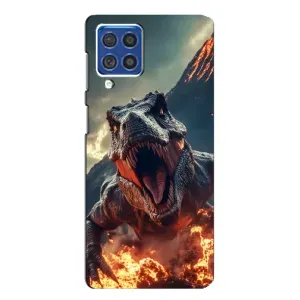 Чехол с картинкой «Хищники» для Samsung Galaxy F62 (Огненный динозавр)