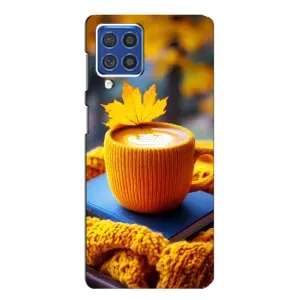 Чохол з унікальним дизайном 'Осінь з кавою' для Samsung Galaxy F62 (Кава на жовтому пледі)