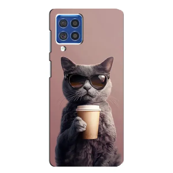 Чехол с принтом «Кот с кофе» для Samsung Galaxy F62 Чехол с принтом «Кот с кофе» для Samsung Galaxy F62