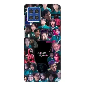 Чехол Гра в кальмара для Samsung Galaxy F62 (Коллаж Игра кальмара)