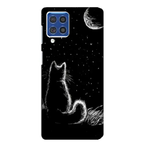 Чехол с принтом «Котик и луна» для Samsung Galaxy F62 Чехол с принтом «Котик и луна» для Samsung Galaxy F62