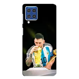 Чехлы для Samsung Galaxy F62 (Leo чемпион) (AlphaPrint) (Кубок Месси)