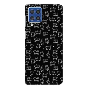 Чехол с принтом для Samsung Galaxy F62 (AlphaPrint) Модные коты (Меленькие котики)