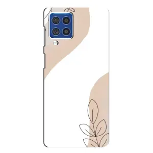 Силконовий чохол з принтом в квітах на Samsung Galaxy F62 (Нюдова гілочка абстракція)