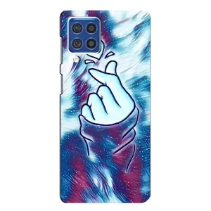 Чохол з принтом для Samsung Galaxy F62 (AlphaPrint - Знак сердечка) (Радужне серце)