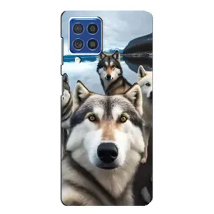 Чехол с Хаски для Samsung Galaxy F62 - (AlphaPrint) (Селфи ХАски)