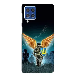 Чехлы с картинкой ЗСУ для Samsung Galaxy F62 (AlphaPrint) (Солдат ЗСУ)