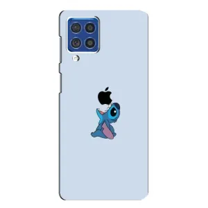 Чехол с принтом Стич на Samsung Galaxy F62 (Stitch apple)