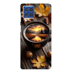 Чохол з унікальним дизайном 'Осінь з кавою' для Samsung Galaxy F62 (Темна кава)