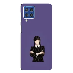 Чехлы Венсдей на Samsung Galaxy F62 Уэнсдей (AlphaPrint) (Уэнздей в черном)
