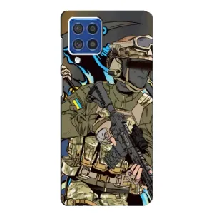 Чехлы с картинкой ЗСУ для Samsung Galaxy F62 (AlphaPrint) (Воїн ЗСУ)