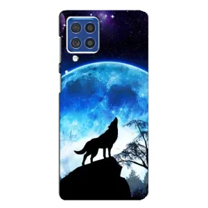 Защитные чехлы для Самсунг Ф62 (AlphaPrint) (ХИТ продаж) ВОЛК (Волк на луну)