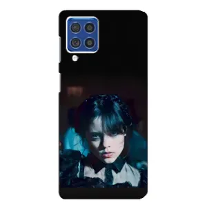 Чехлы Венсдей на Samsung Galaxy F62 Уэнсдей (AlphaPrint) (взгляд Уэнздей)