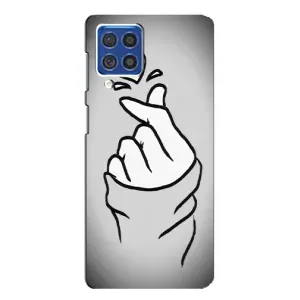Чохол з принтом для Samsung Galaxy F62 (AlphaPrint - Знак сердечка) (Значок Love)