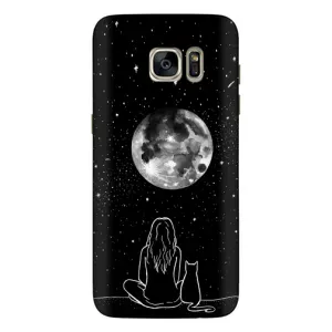 Чохол з малюнком кіт на Samsung Galaxy S7 Еdge / G935 (Дівчина з котом)