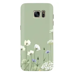 Чохол з квітковим принтом на Самсунг S7 Еdge, G935 (Квіти на зеленому)