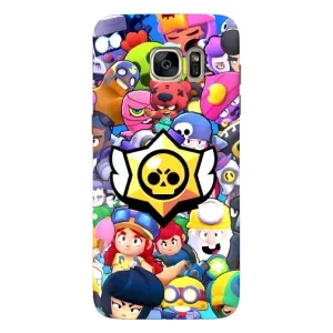 Чехол для Samsung Galaxy S7 Еdge / G935 Бравл Старс (VPrint) (Лого Brawl Stars)