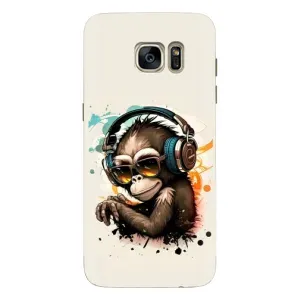 Чохол з Мавпами Samsung Galaxy S7 Еdge / G935 - (AlphaPrint) (Макака в навушниках)