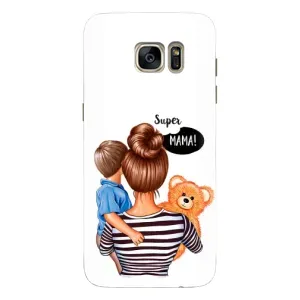 Чохол з друком для Samsung Galaxy S7 Еdge / G935 - (Мама з дитинкою) (AlphaPrint) (Мама з синочком)