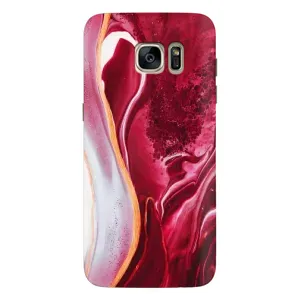 Чохол для Самсунг S7 Еdge, G935 - з принтом (Дизайнерські) (AlphaPrint) (Мрамор червоний)
