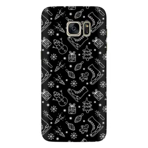 Новогодние, Праздничные Чехлы для Samsung Galaxy S7 Еdge / G935 - 2024 год (Новогодний фон)