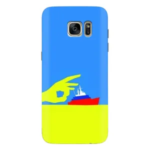 Чехол с принтом (Русский корабль...) для Самсунг S7 Еdge, G935 (AlphaPrint) (Щелбан кораблю)