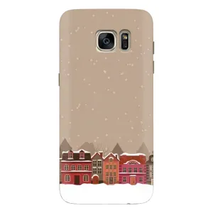 Новогодние, Праздничные Чехлы для Samsung Galaxy S7 Еdge / G935 - 2024 год (Зимний город)