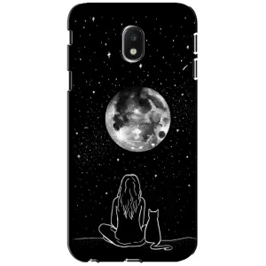 Чехол с рисунком кот на Samsung Galaxy J3 2017 (J330FN европейская версия) (Девушка с котом)