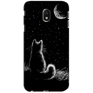 Чехол с принтом для Samsung Galaxy J3 2017 (J330FN европейская версия) (AlphaPrint) Модные коты (Котик и луна)